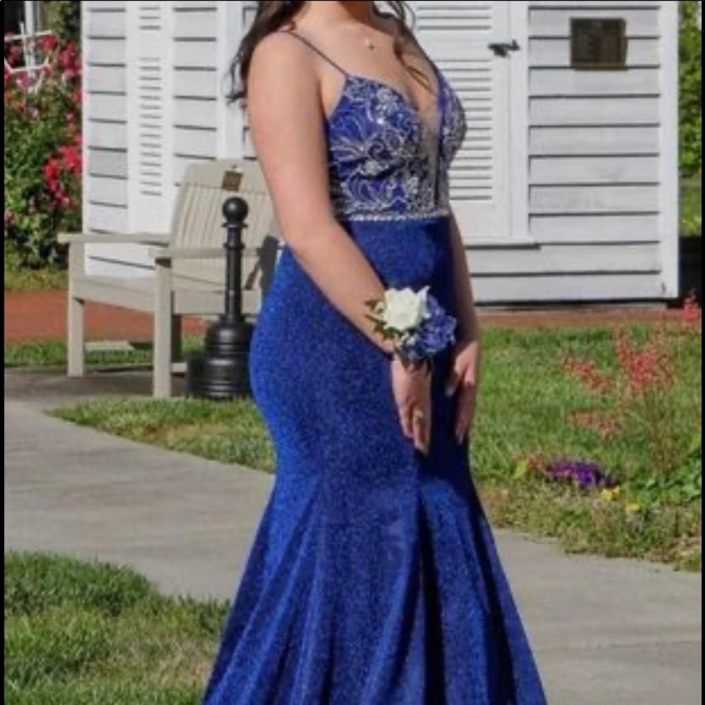Size 12 Royal Blue Sparkly Prom Dress